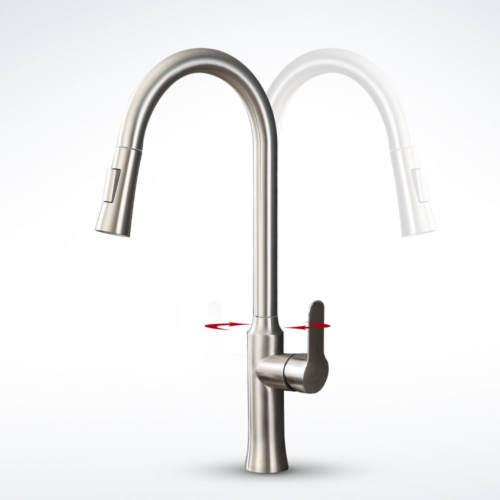 Doubs Kitchen Tap sprayer Sink Faucet with Pull Out Sprayer, Stainless Steel, Bathroom