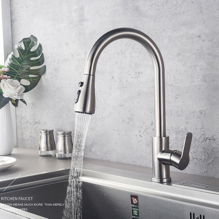 Doubs Kitchen Tap Pull Out Sprayer Kitchen Sink Faucet, High Arc Single Handle Swivel