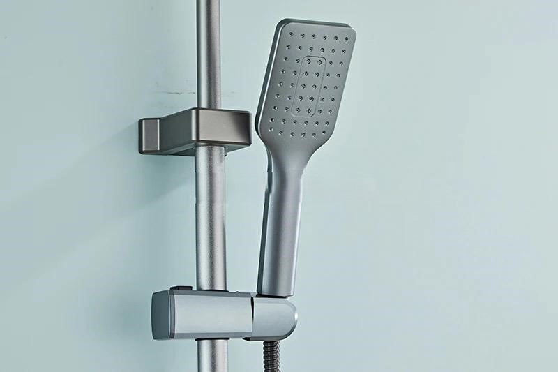 Doubs Bathroom Shower Mixer Thermostatic Set 4 Gear Settings 3 Functions, BLACK
