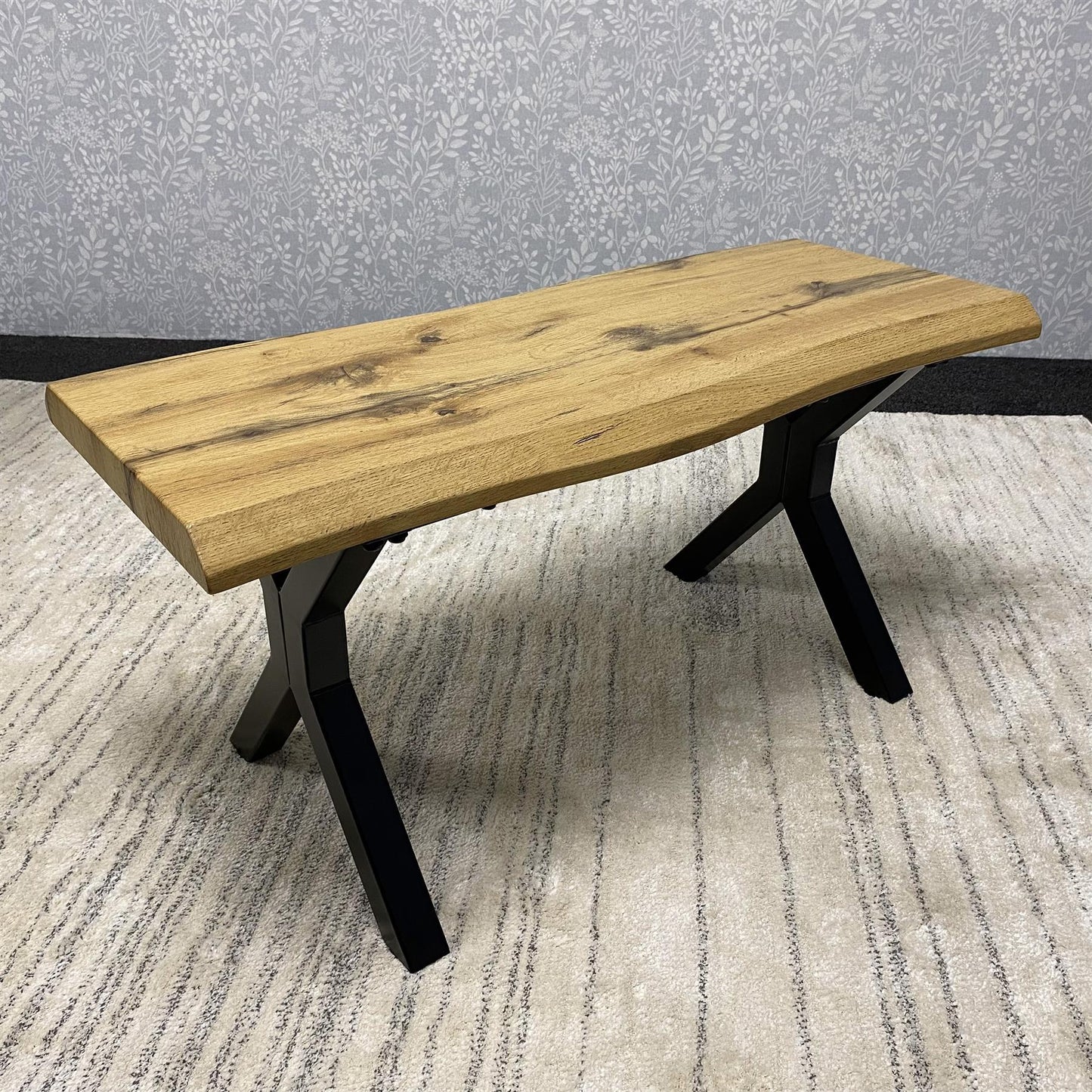 DOUBS Brown Wooden Dining Table with 4 Grey Chairs and Bench - Dining Kitchen Room Furniture