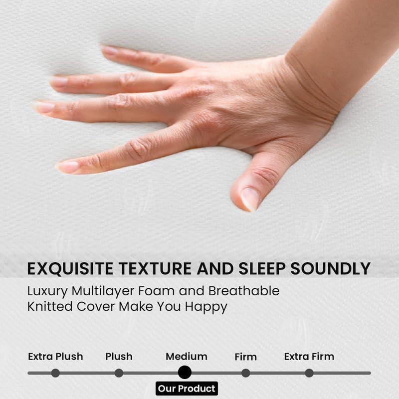 DOUBS Single Bed High Quality Memory Foam Mattress for 3ft , 4ft , 4ft6 Bed