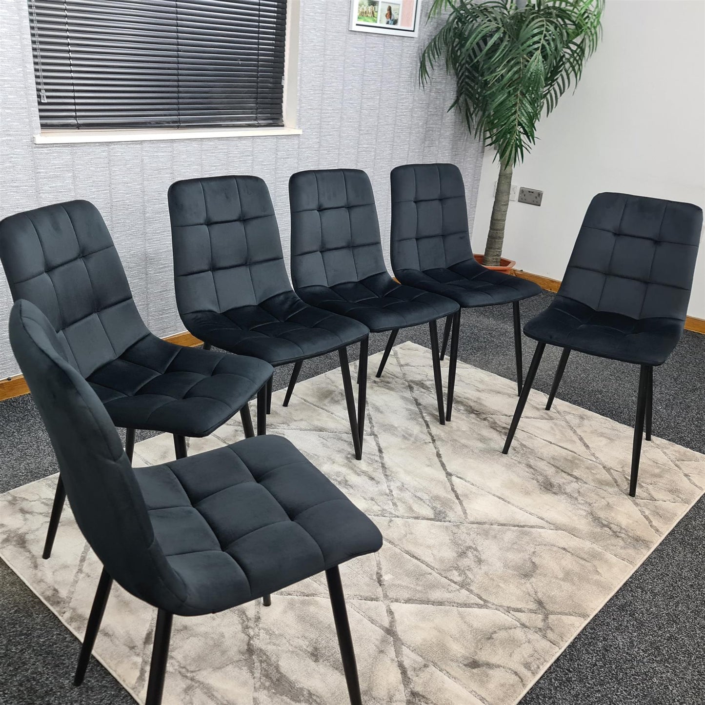 DOUBS Dining Chairs Set of 6 Black Velvet Kitchen Chairs