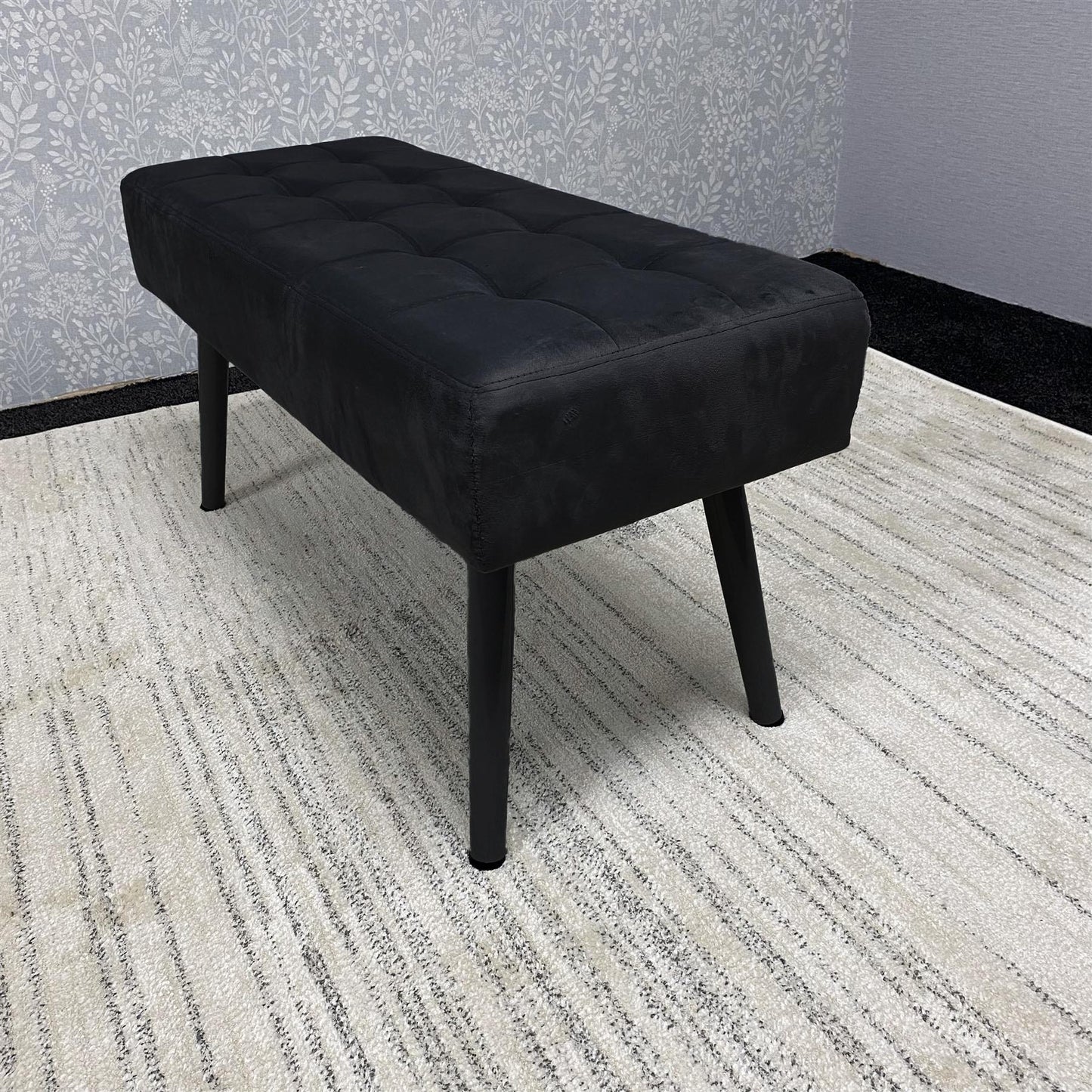 Dining Table and 2 Benches 2 Grey Velvet Benches Wood Table Dining Set Furniture