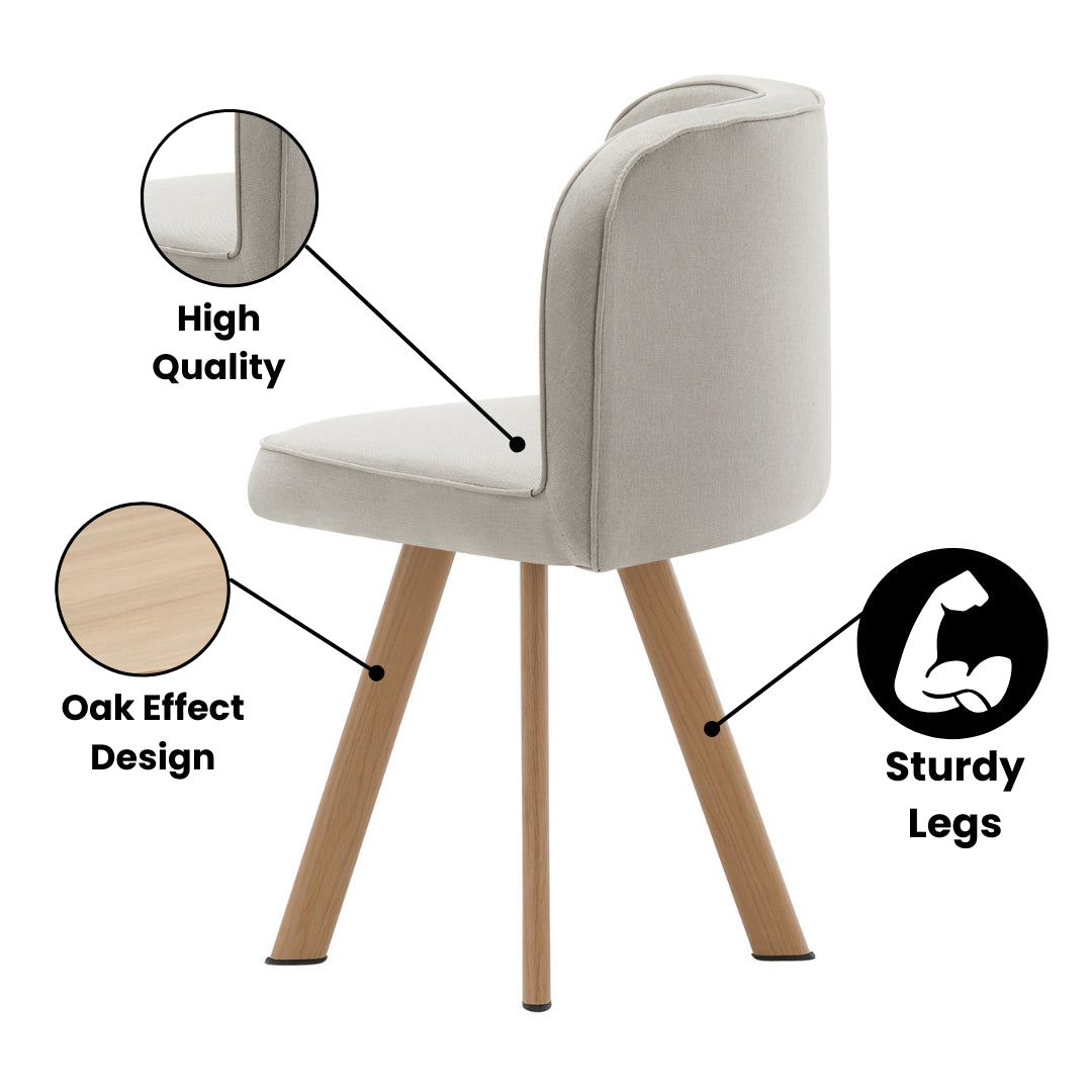 DOUBS Spacesaver Dining Table with 4 Chairs Wooden Table with 4 upholstered chairs