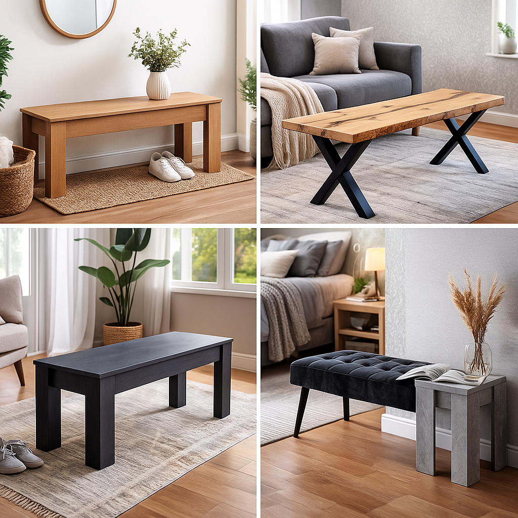 Dining Benches Wooden Bench Velvet Bench Grey Rustic  Black Bench