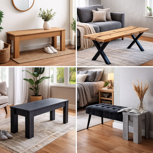 Dining Benches Wooden Bench Velvet Bench Grey Rustic  Black Bench