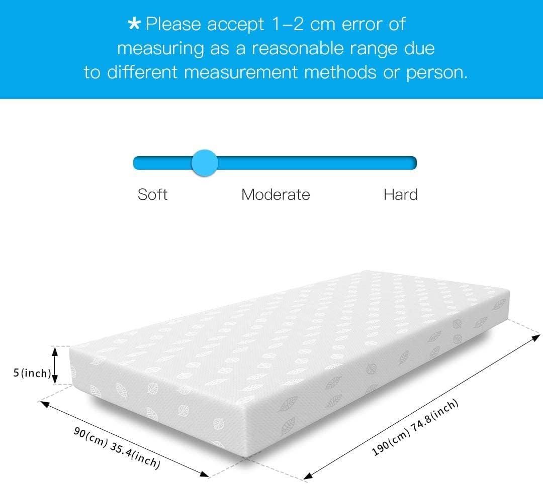 DOUBS Single Bed High Quality Memory Foam Mattress for 3ft , 4ft , 4ft6 Bed