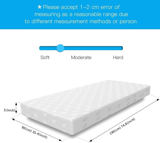 DOUBS Single Bed High Quality Memory Foam Mattress for 3ft , 4ft , 4ft6 Bed