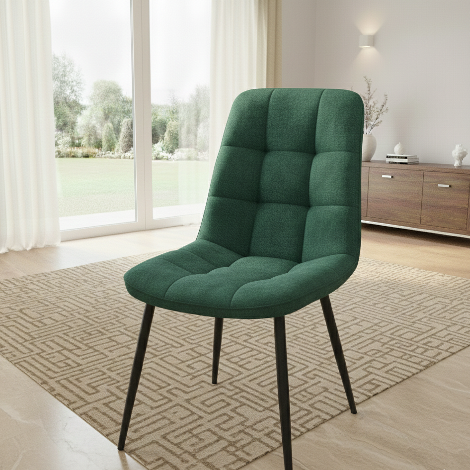 DOUBS Dining Chairs set of 4 velvet green kitchen chairs