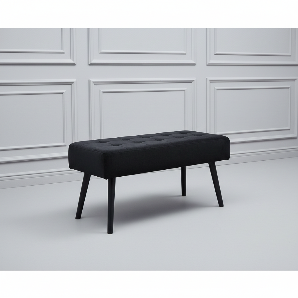 DOUBS Dining Benches Wooden Bench Velvet Bench Grey Rustic  Black Bench