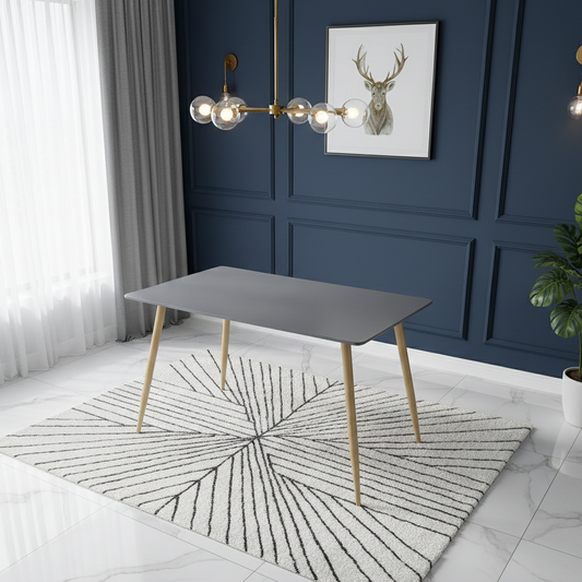 DOUBS Rectangle Grey Dining Table Modern Table Kitchen Dining Room Furniture