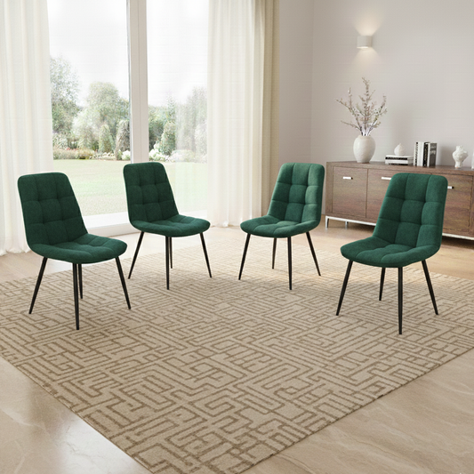 DOUBS Dining Chairs set of 4 velvet green kitchen chairs