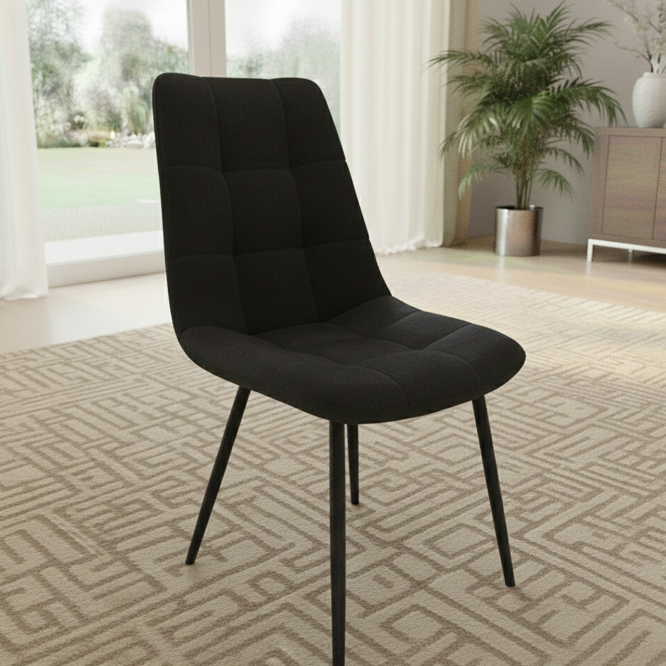 DOUBS Dining Chairs Set of 6 Black Velvet Kitchen Chairs
