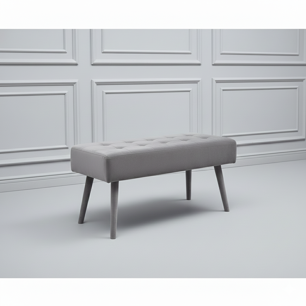 DOUBS Dining Benches Wooden Bench Velvet Bench Grey Rustic  Black Bench
