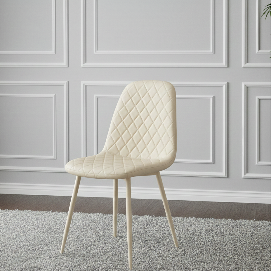 DOUBS Wooden Rectangle Dining Table Set - Dining Table with Set of 4 Chairs - Dining Room Sets with Dining Table and Chairs for Kitchen, Restaurant, Coffee Shop, Domestic Use, Grey and Cream