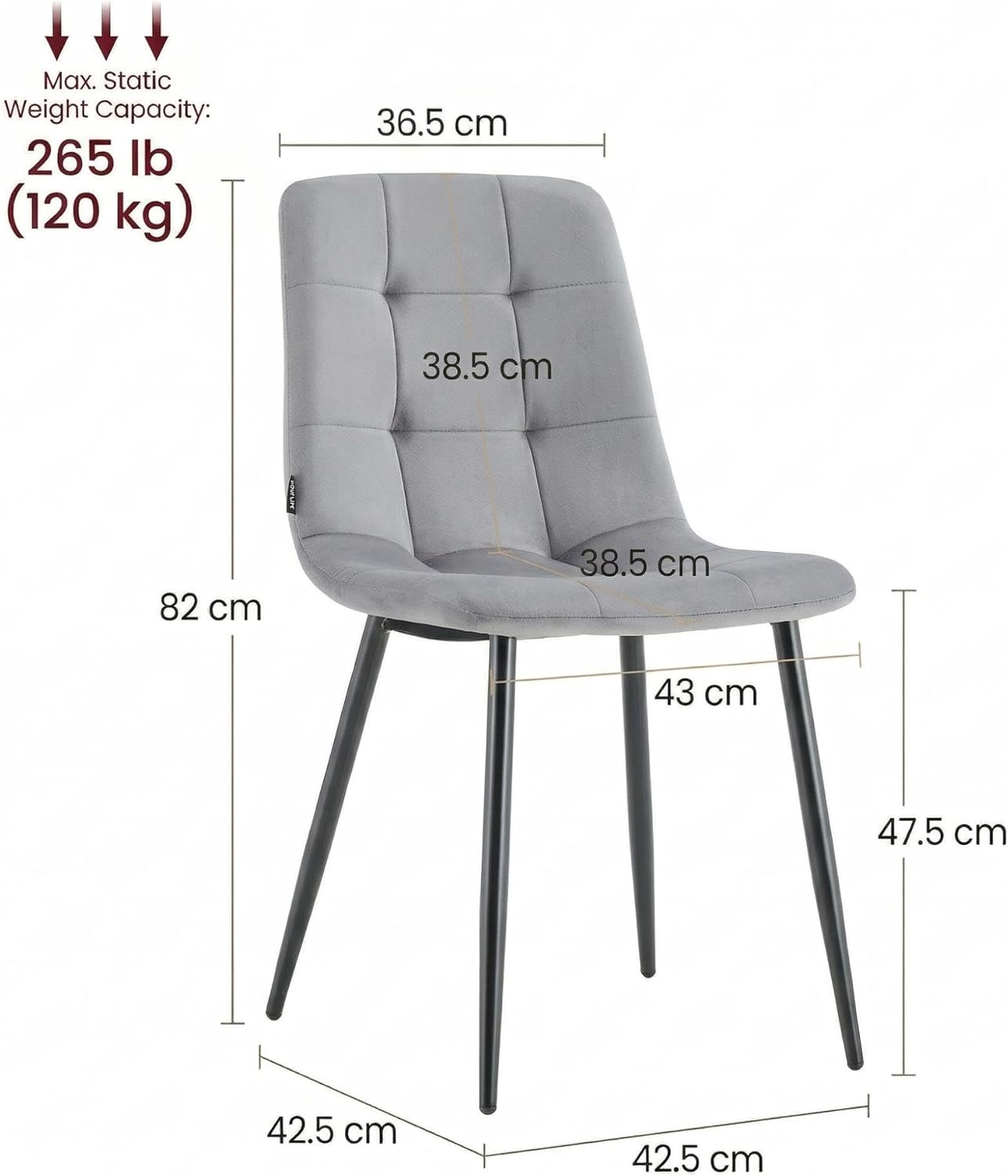 DOUBS Dining Table Set with 4 Grey Velvet Chairs and Bench Walnut Effect Table 6-Piece Set