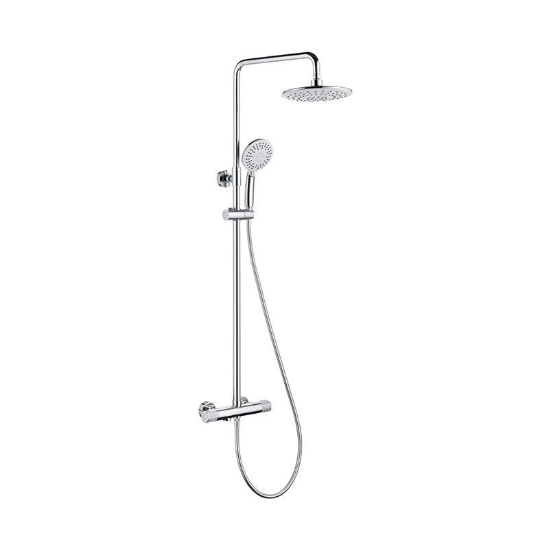 Doubs Thermostatic Shower System Adjustable Height Overhead Rainfall Shower Head