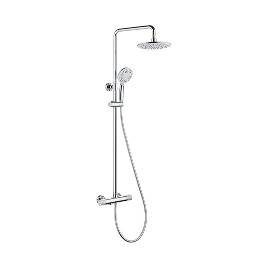 Doubs Thermostatic Shower System Adjustable Height Overhead Rainfall Shower Head