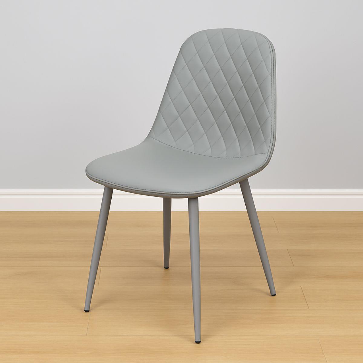 Modern Black Glass Dining Table Set with 4 Grey Dining Chairs Dining Room Furniture