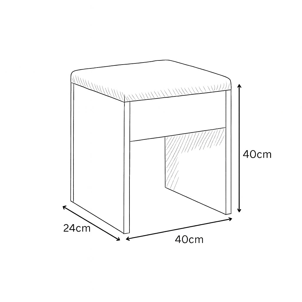DOUBS Dressing Table Vanity Makeup Desk With LED Mirror And Stool 4 Drawers