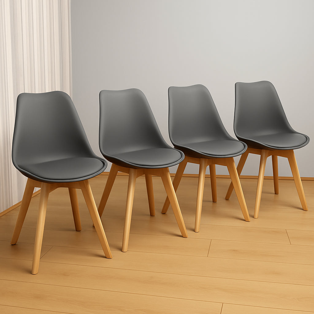 Grey Dining Table Set With 4 Grey Plastic Chairs Dining Home Furniture