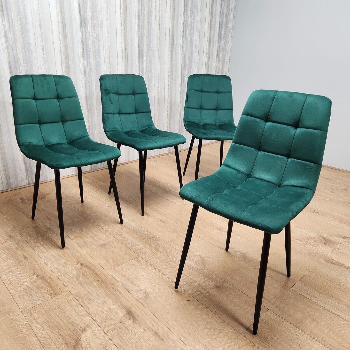 Dining Chairs set of 4 velvet green kitchen chairs