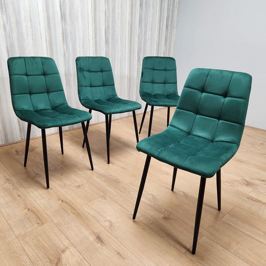 Dining Chairs set of 4 velvet green kitchen chairs