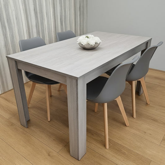 Grey Dining Table Set With 4 Grey Plastic Chairs Dining Home Furniture