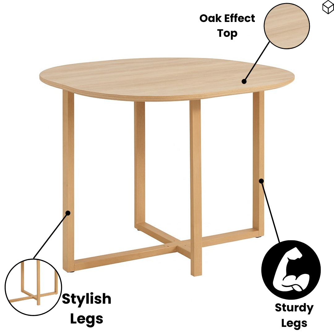 DOUBS Spacesaver Dining Table with 4 Chairs Wooden Table with 4 upholstered chairs